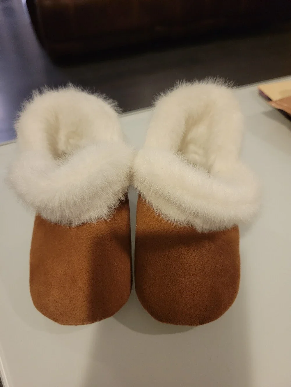 Old Navy Cozy Brown Faux-Shearling Kids Slippers